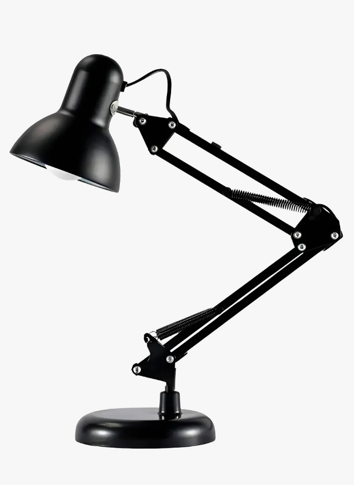 Lampara Para Escritorio Estudio Ajustable Con Brazo Flexible Negro y Blanca disponibilidad de bodega